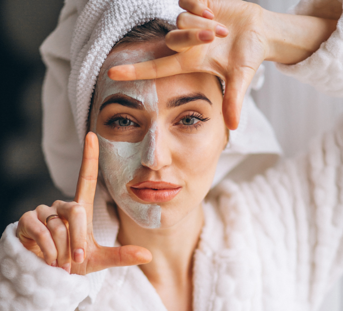 portrait-woman-with-facial-mask-half-face 1